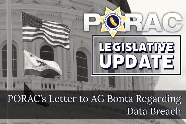 PORAC’s Letter to AG Rob Bonta Regarding Recent Firearms Data Breach